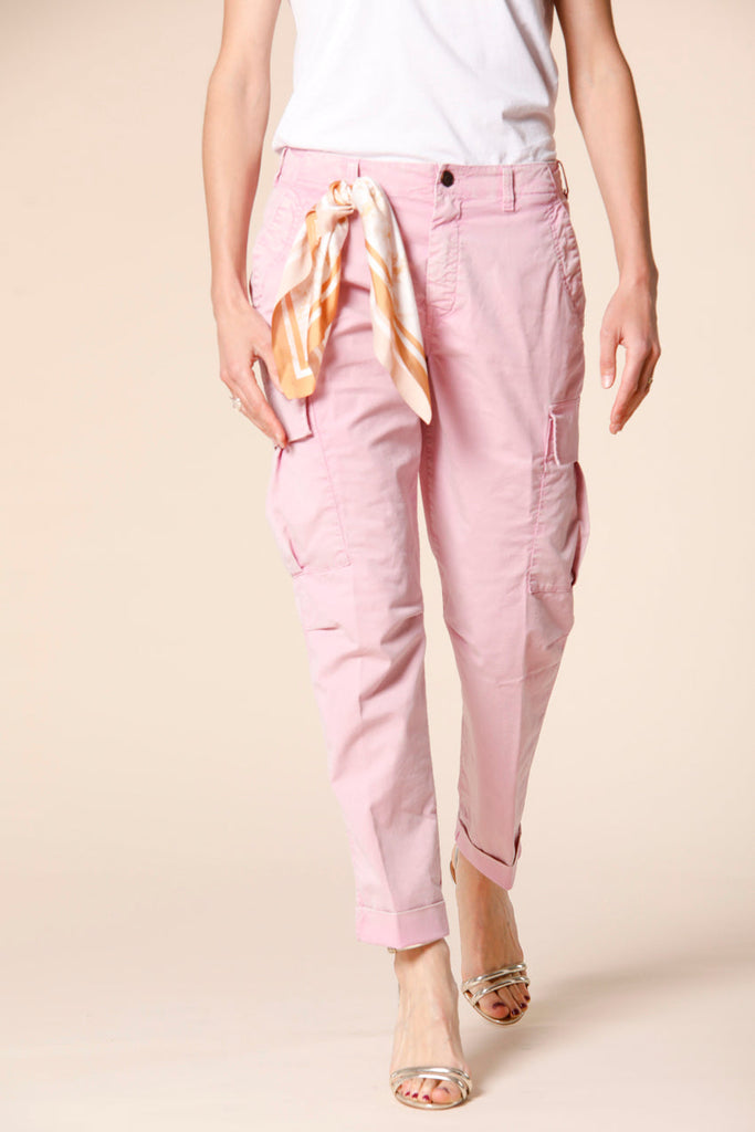 Image 1 of women's cargo pants in lilac cotton twill icon washes Judy Archivio W model by Mason's