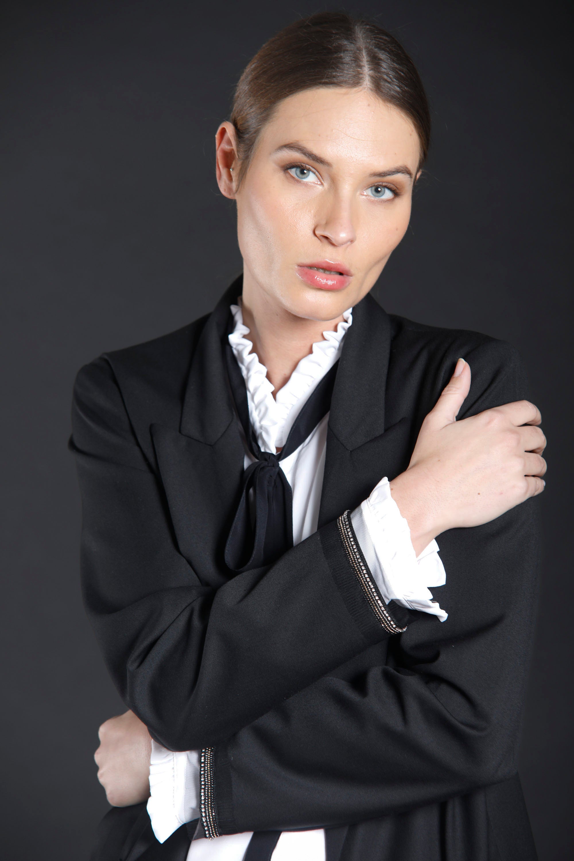 image 1 de veste femme en laine et viscose couleur noire modèle Letizia de Mason's