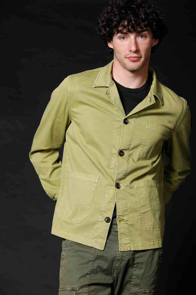 image 1 of men's field jacket cotton limited edition model m74 work jacket lime green color by mason's 