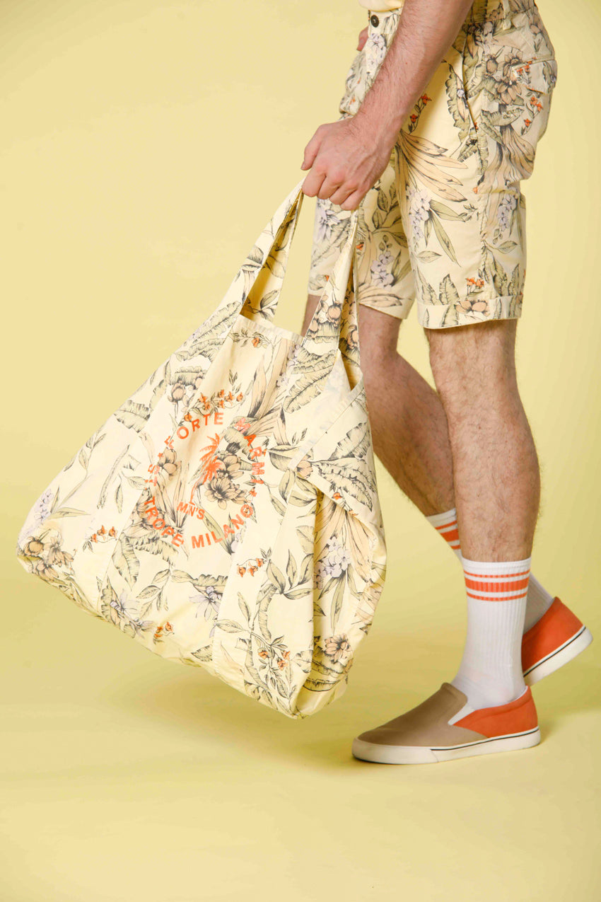 image 1 de sac unisexe en coton avec imprimé floral jaune pale modèle mason's bag de Mason's