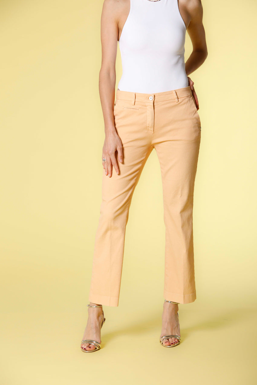 Image 1 of women's chino pants in apricot colored cotton and tencel piquet New York Trumpet model by Mason's