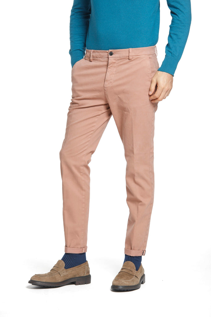 Osaka Style man chino pant in cotton modal stretch carrot fit