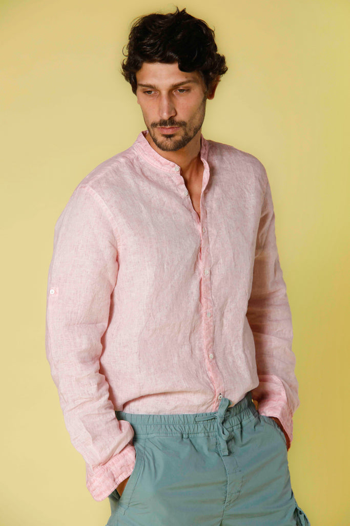 image 1 of men's long sleeve shirt in linen porto model in bali regular fit by mason's 