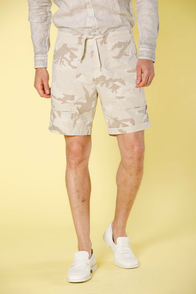 image 1 of men's chino bermuda in parachute camouflage Taormina Summer model in beige regular fit by Mason's