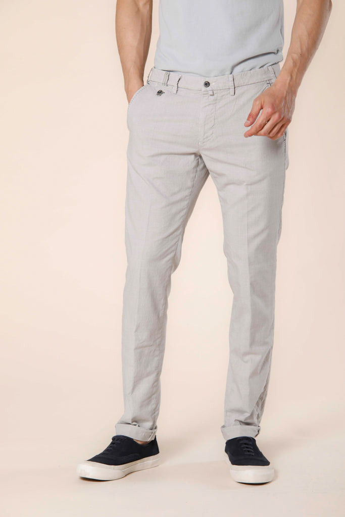 Image 1 of men's cotton and tencel color stucco chino pants with wales pattern Torino Prestige model by Mason's