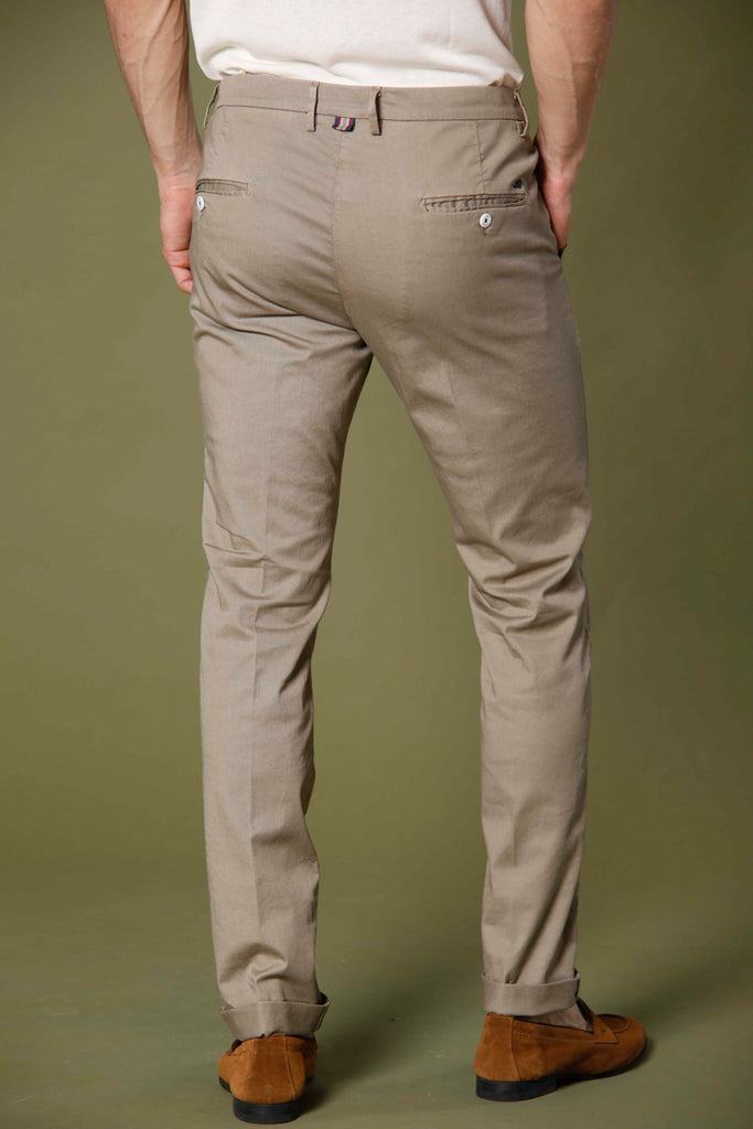 Image 5 of men's cotton twill and tencel dark stucco colored chino pants Torino Summer Color pattern by Mason's
