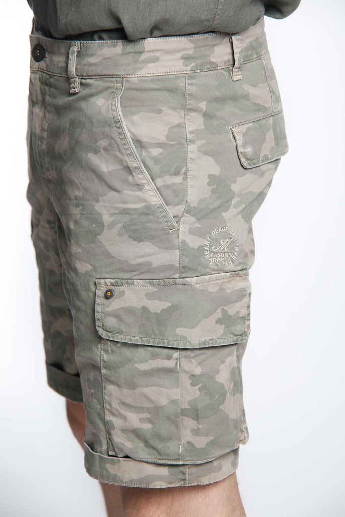 Chile man cargo bermuda in cotton with camouflage pattern regular ①