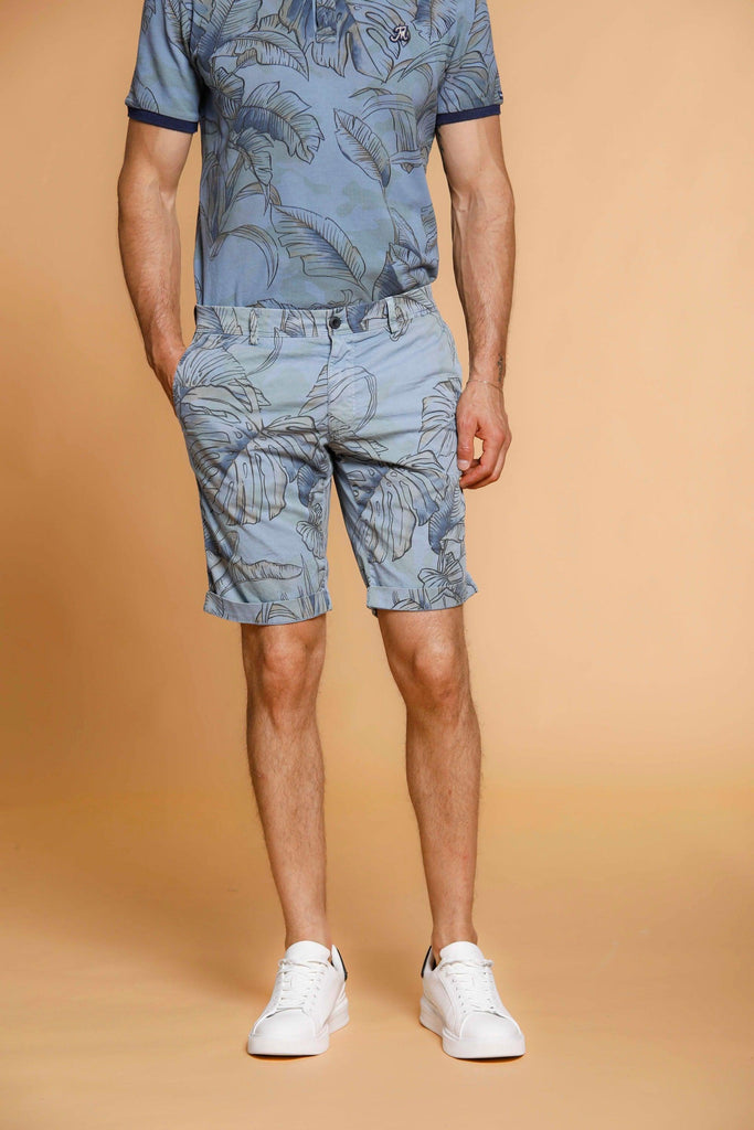 Eisenhower man chino bermuda in cotton with floral pattern regular