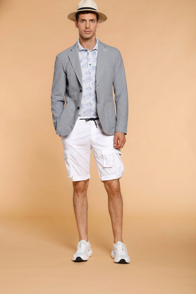 Snake Jog man cargo bermuda in tencel with drawstring regular