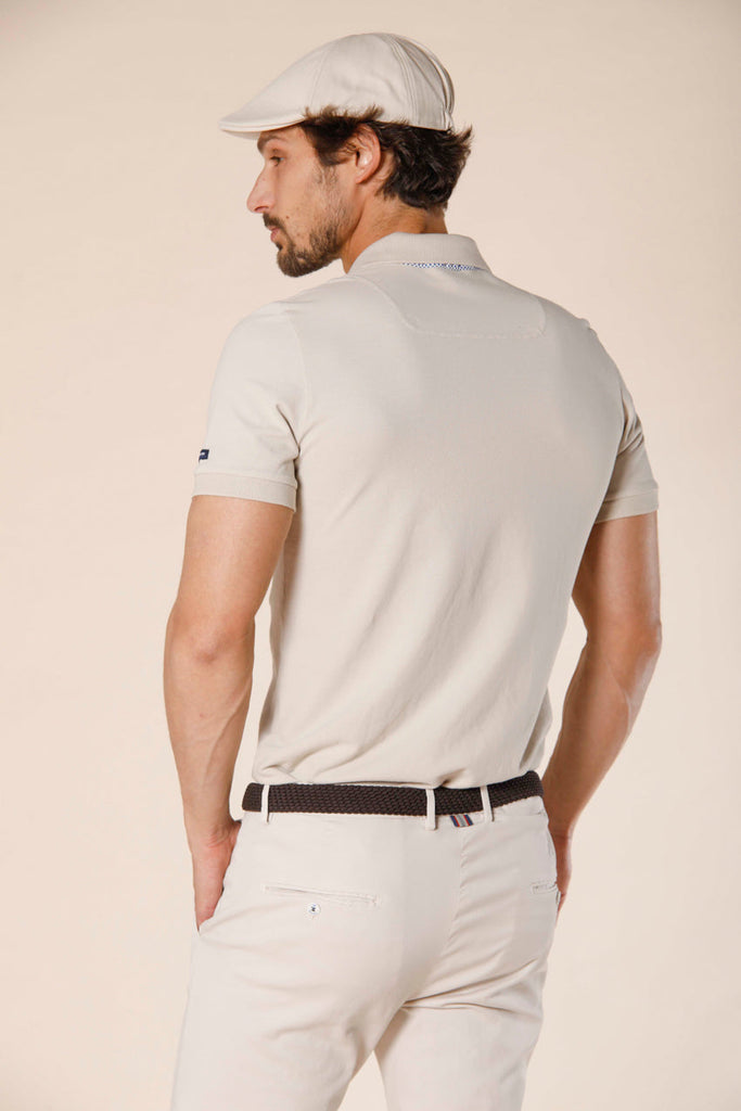 image 5 of men's polo in piquet with tailoring details leopardi model in stucco regular fit by Mason's 