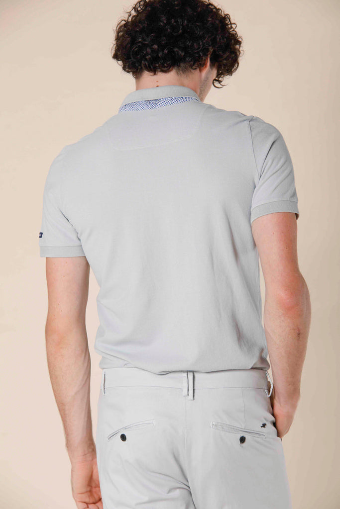 image 5 of men's polo in piquet with tailoring details leopardi model in light gray regular fit by Mason's 