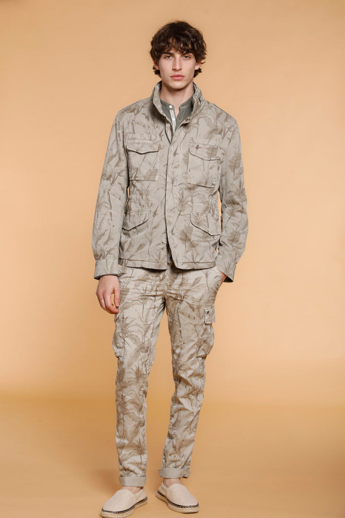 M74 Jacket man field jacket in cotton with leaves pattern