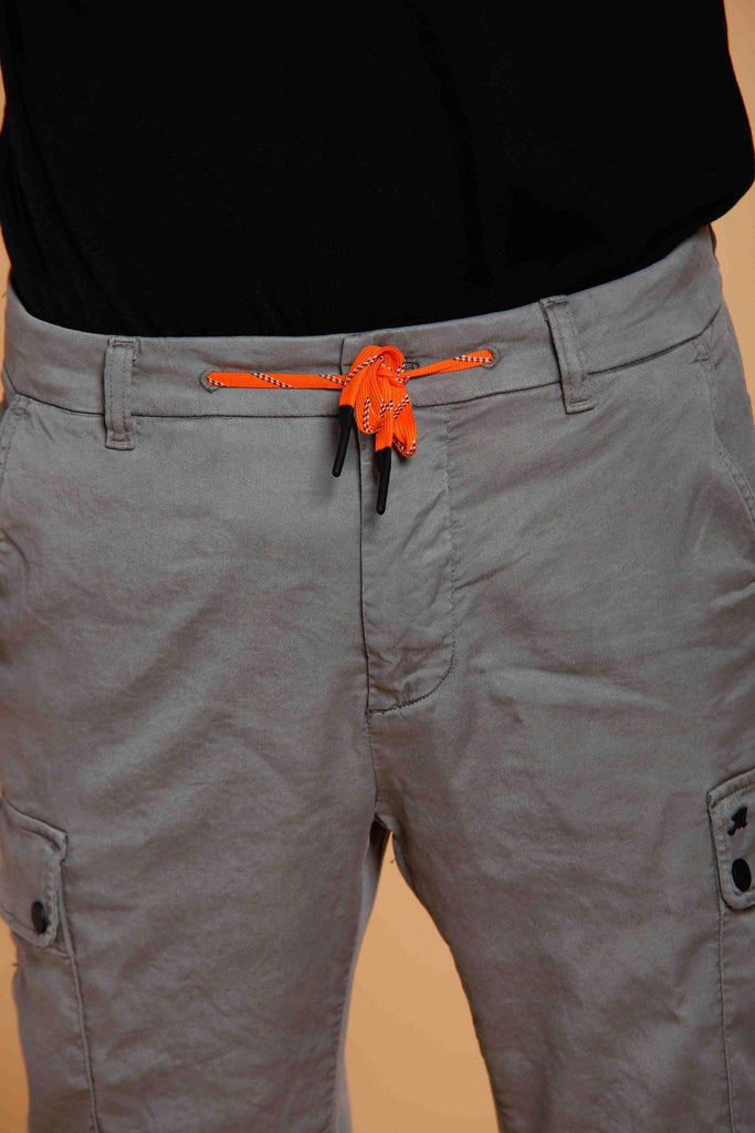 Chile Athleisure man cargo pants in jersey with drawstring carrot fit