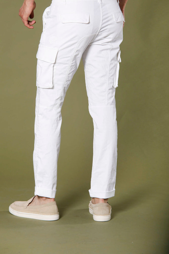 immagine 5 di pantalone cargo uomo in cotone modello Chile colore bianco extra slim di Mason's