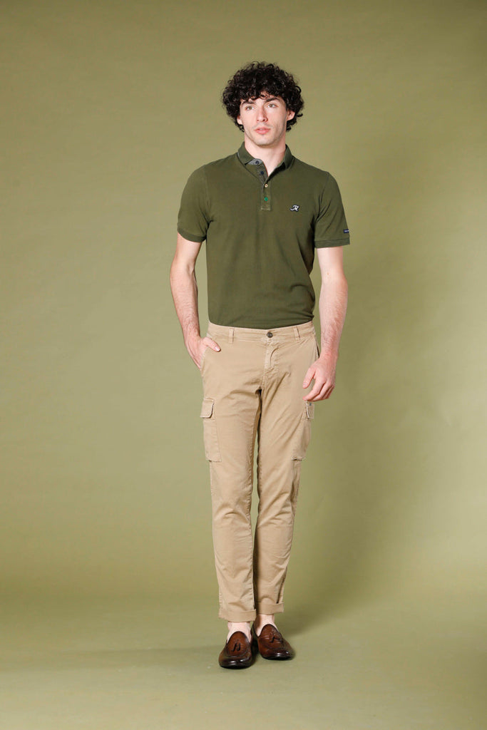 immagine 2 di pantalone cargo uomo in cotone modello Chile colore kaki extra slim di Mason's