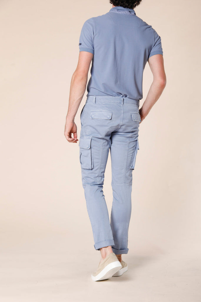 immagine 4 di pantalone cargo uomo in cotone modello Chile colore azzurro extra slim di Mason's