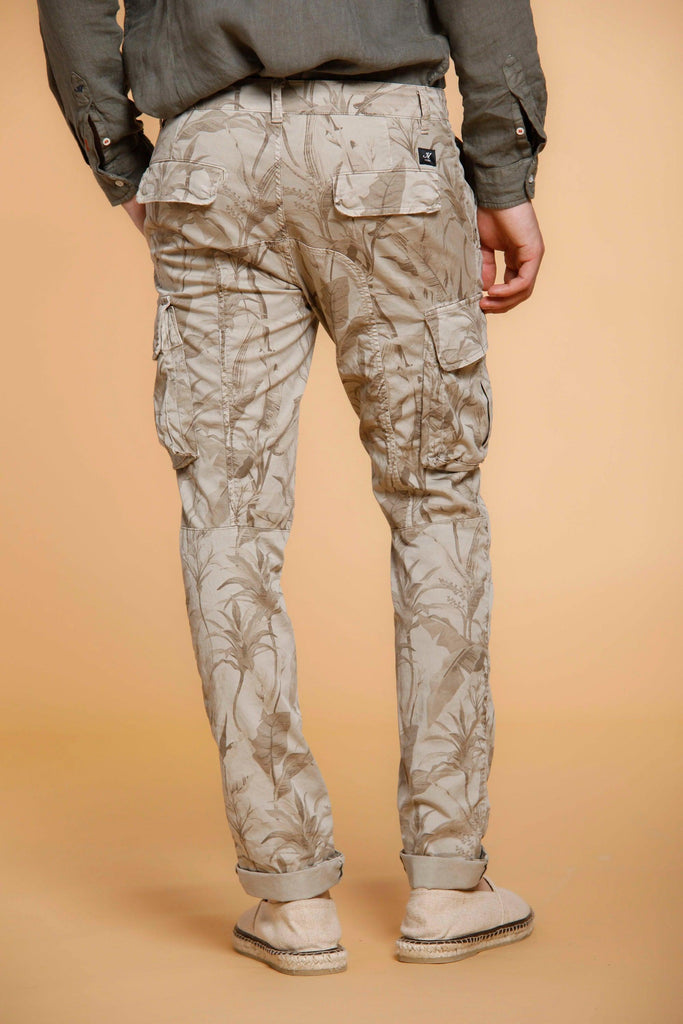 Chile pantalone cargo uomo in twill di cotone stampa foglie extra slim - Mason's 