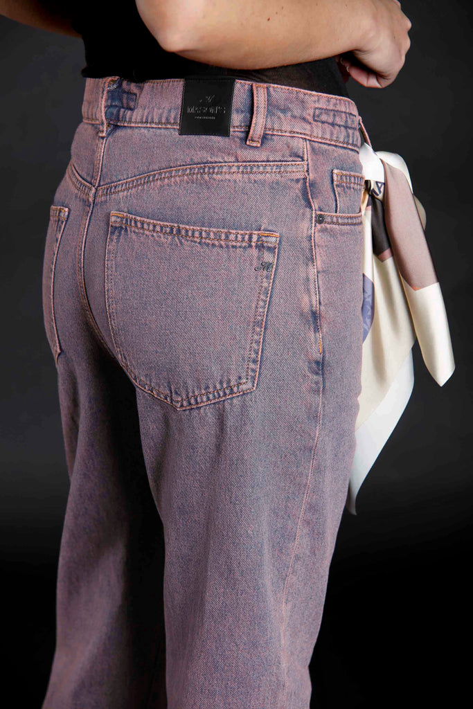 immagine 7 di pantalone 5 tasche da donna in denim colore viola modello Zoe di Mason's 