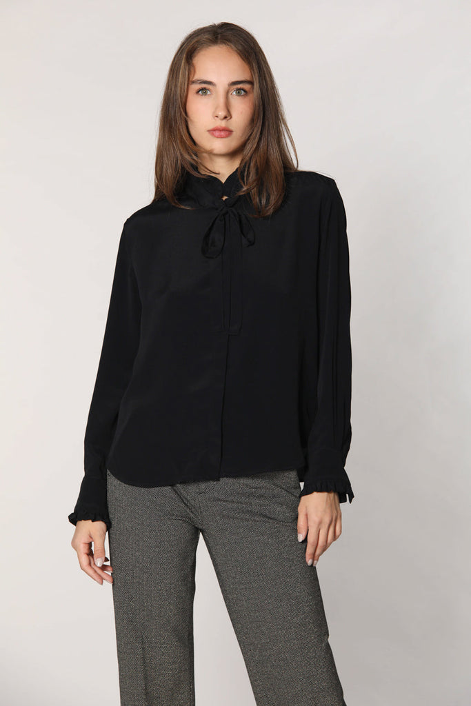 Immagine 1 di camicia da donna in seta color nero con nastro modello Adele Icon di Mason's