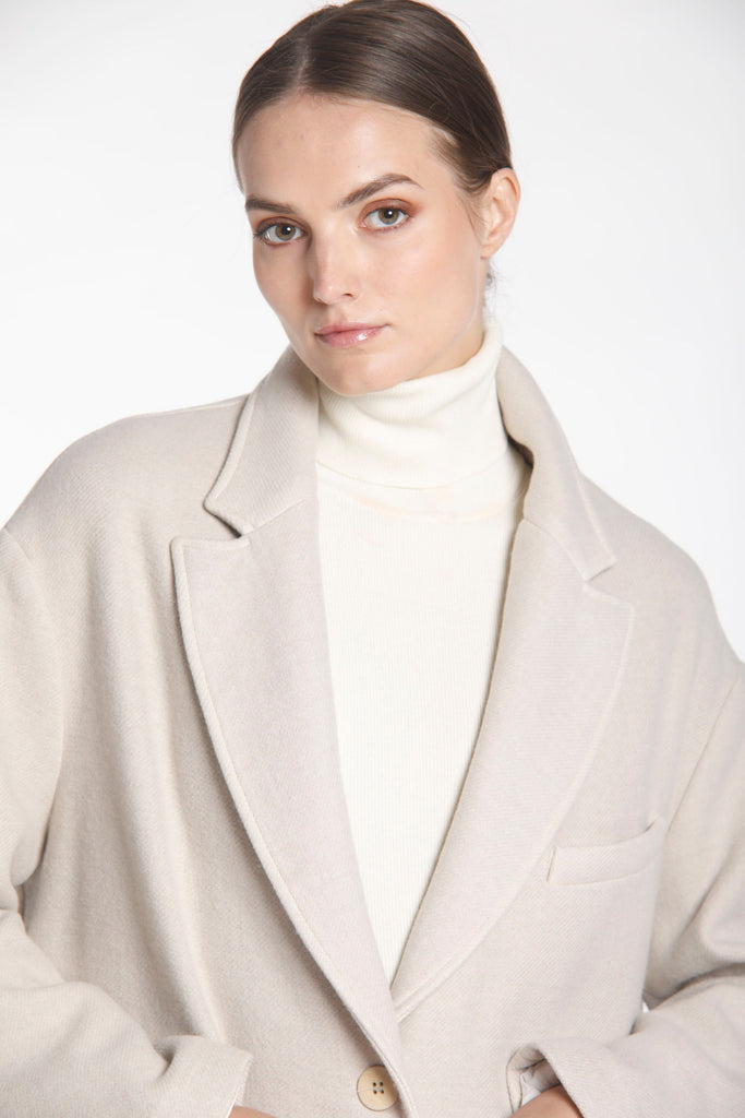 Image 2 of women's coat in ice-colored wool, Isabel Coat model by Mason's