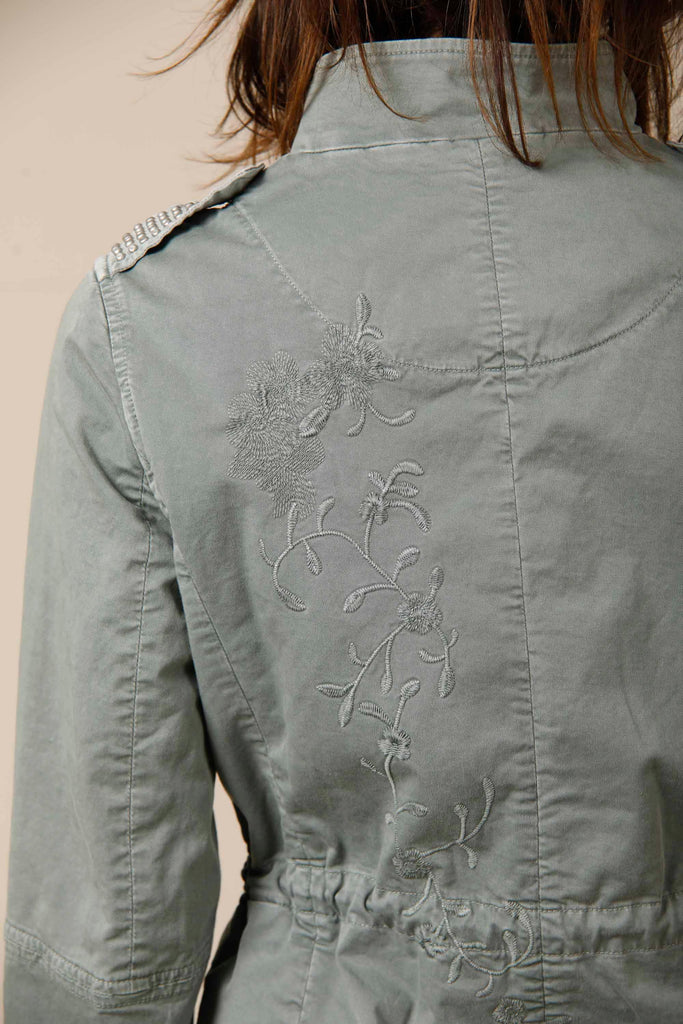 Eva field jacket da donna in cotone con coulisse ricami e borchie - Mason's 