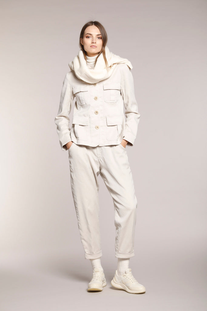 Image 2 of women's fleece jacket ice colour Karen model by Mason's