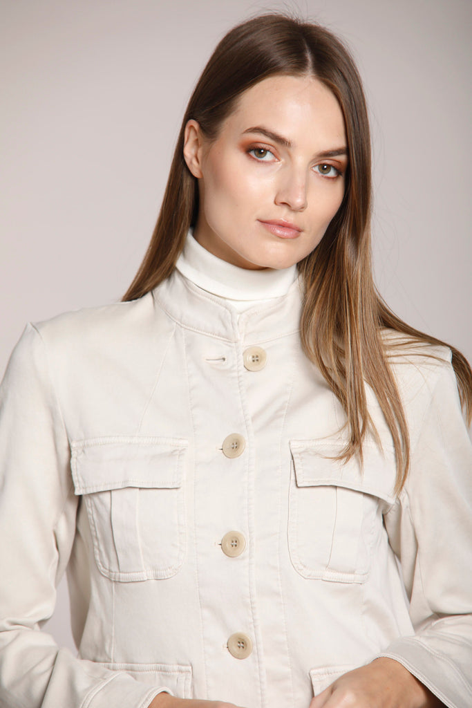 Image 3 of women's fleece jacket ice colour Karen model by Mason's
