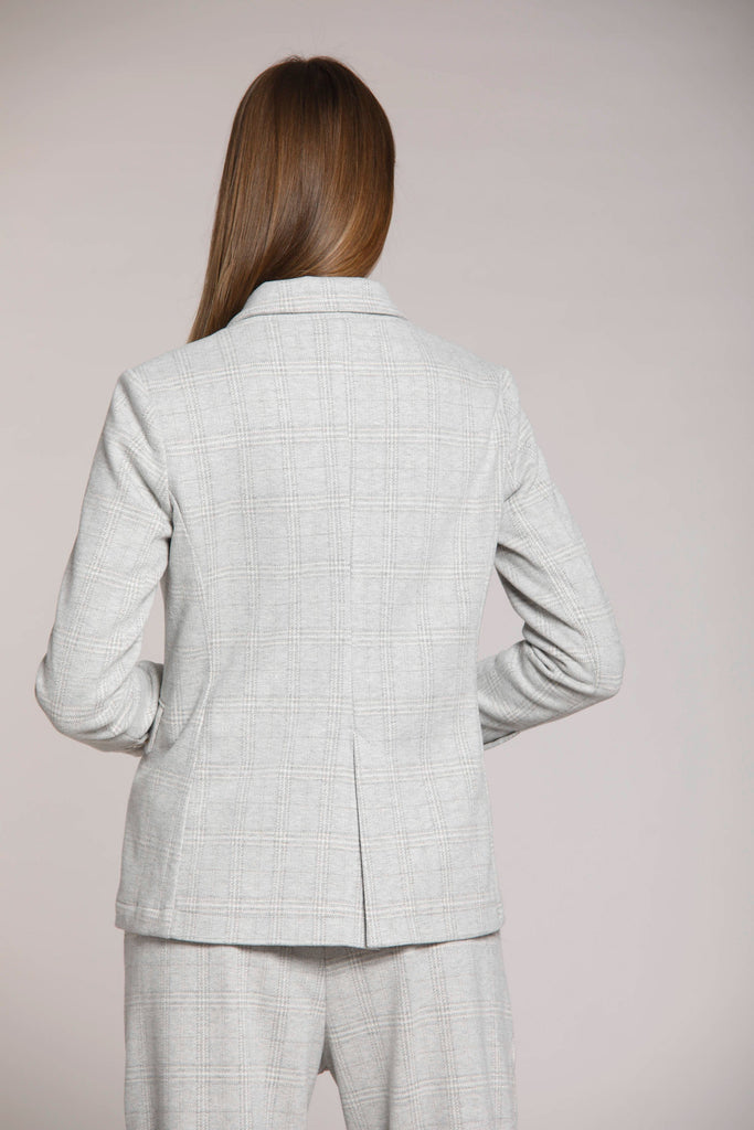 Immagine 6 di blazer doppio petto da donna in jersey, con pattern galles, colore grigio chiaro, modello Caroline di Mason's