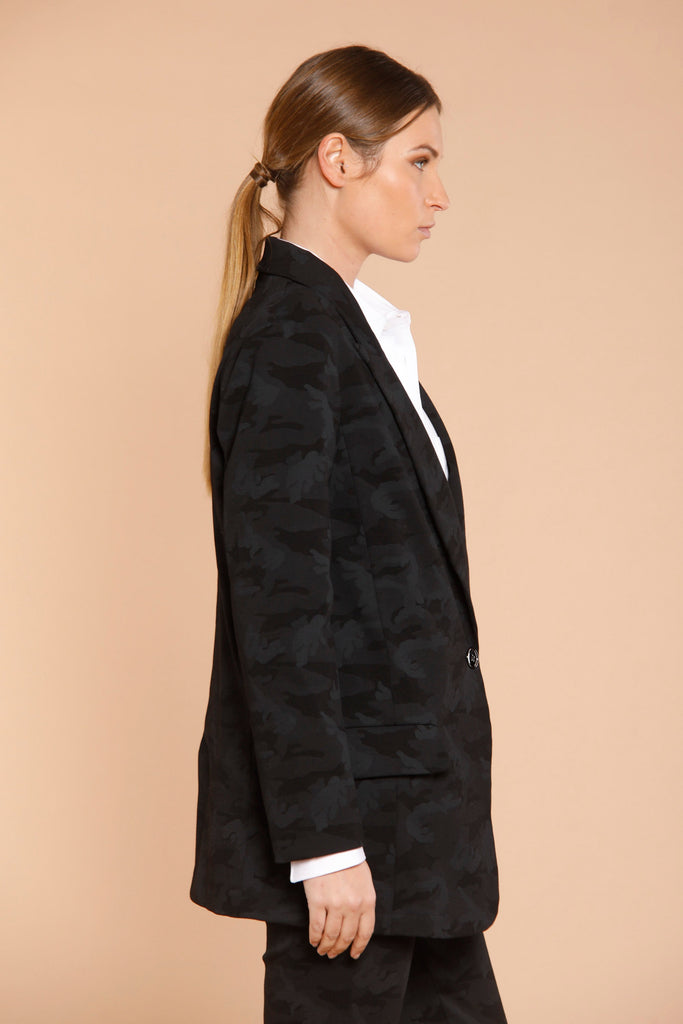 picture 4 of women'sLetizia blazer in black jersey pattern camouflage by Mason's
