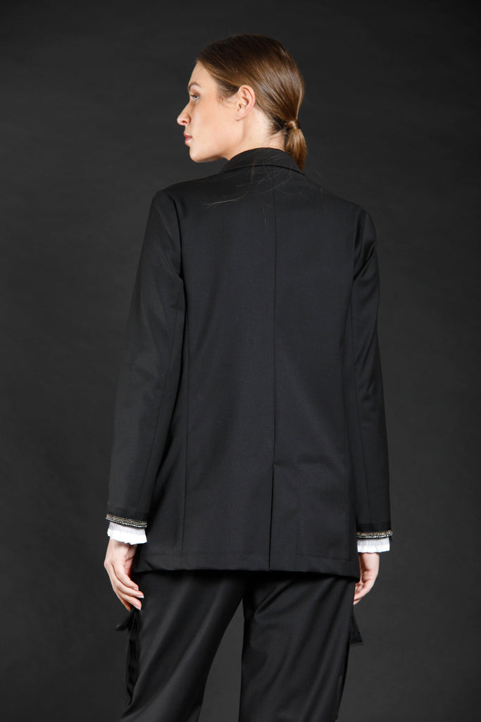 Image 3 of women’s wool and viscose blazer black model Letizia by Mason’s