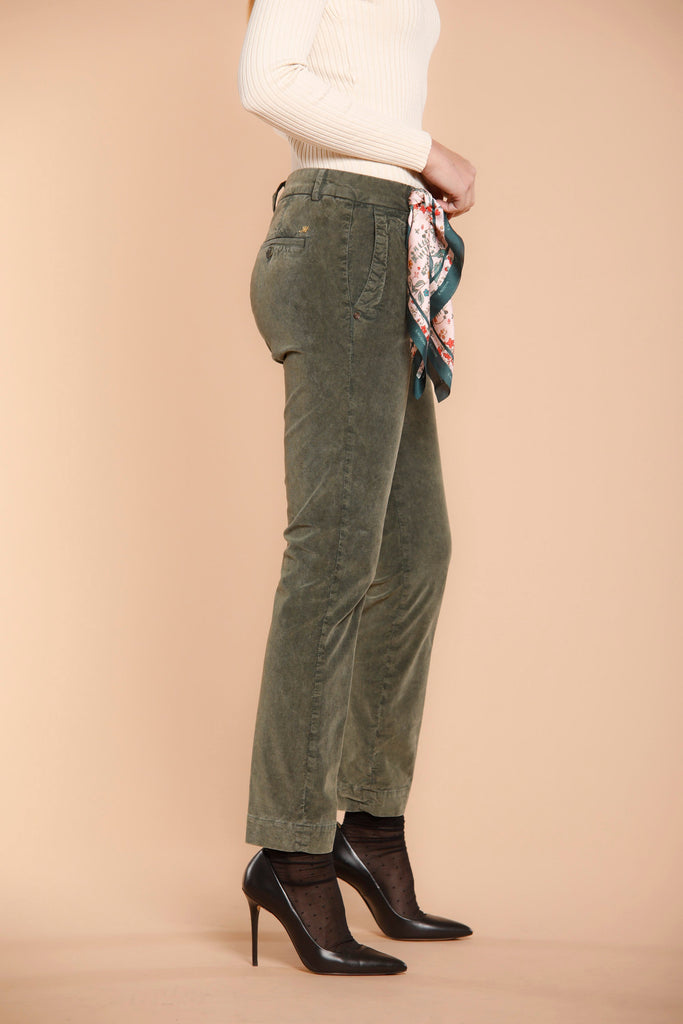 Picture 4 of chino trousers in green velvet Jaqueline Archivio by Mason’s 
