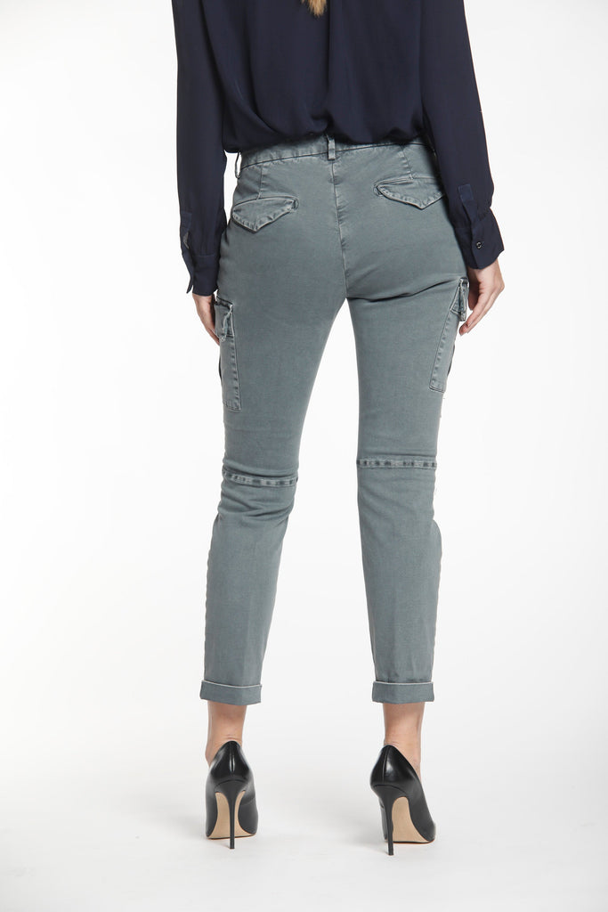 image 6 of Mason's women's Chile City cargo pants in satin dark grey 