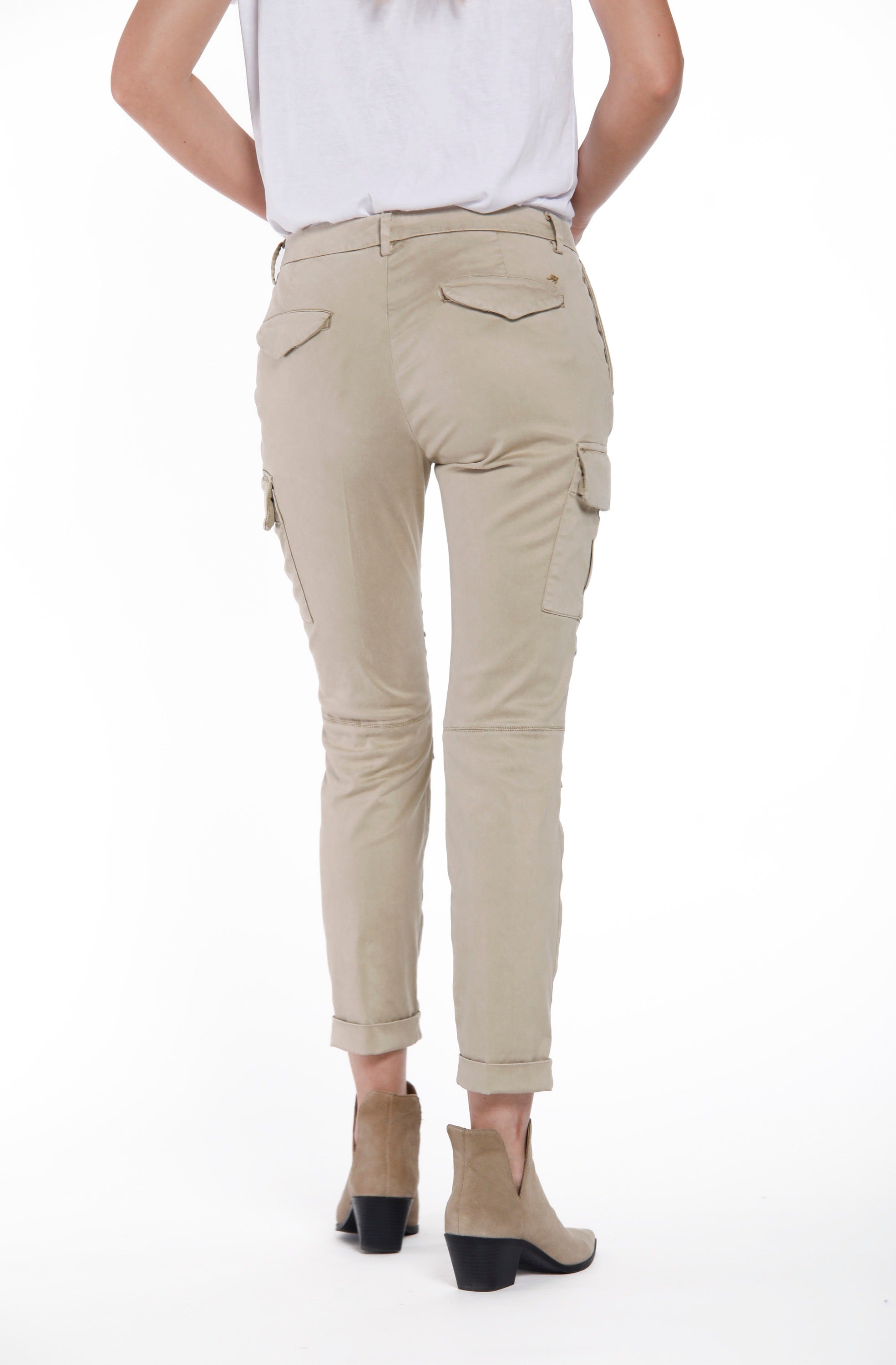 Chile City Pantalon cargo pour femme en satin stretch Icon Wash curvy