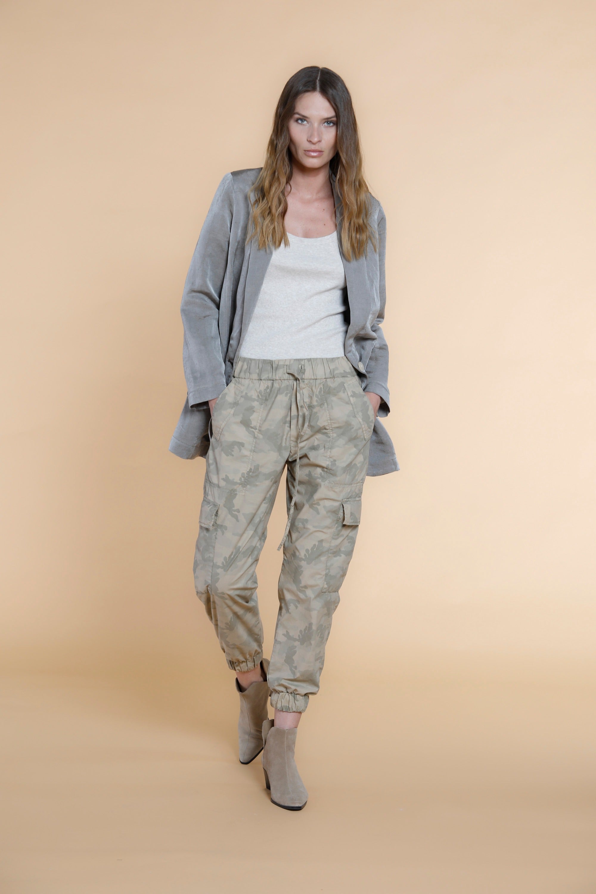 Cargo Jogger Pantalon cargo femme en tencel camouflage relaxed