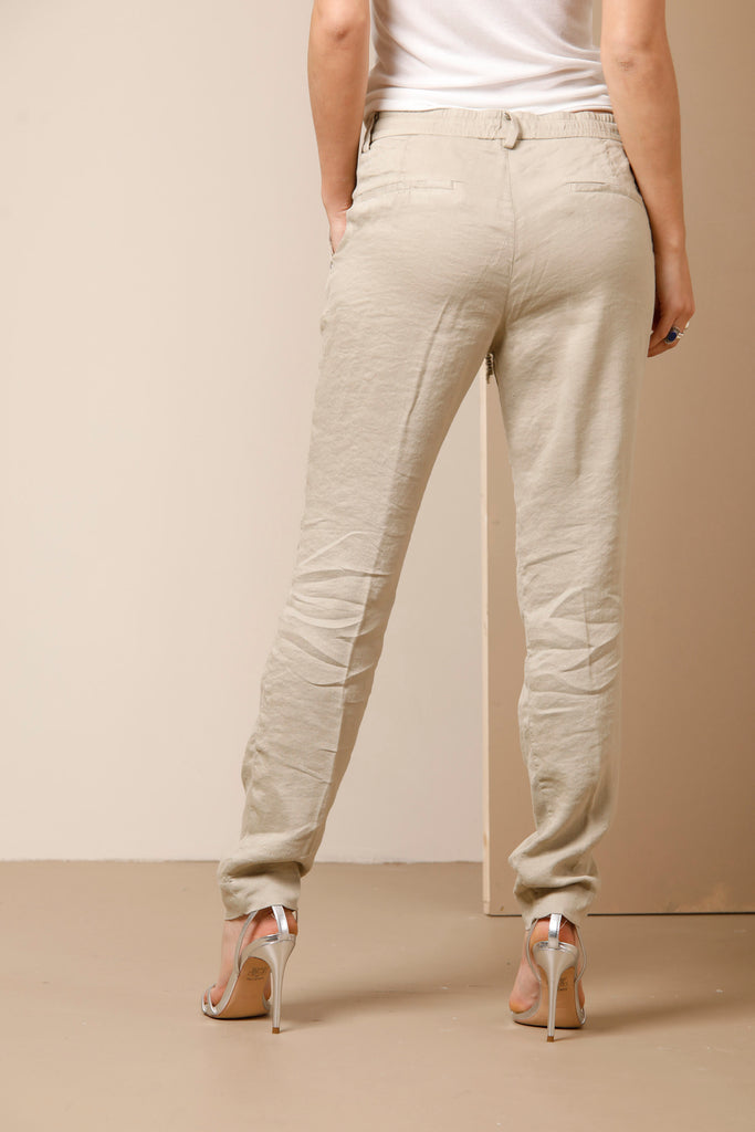 New York Jog woman chino pants in linen and viscose regular