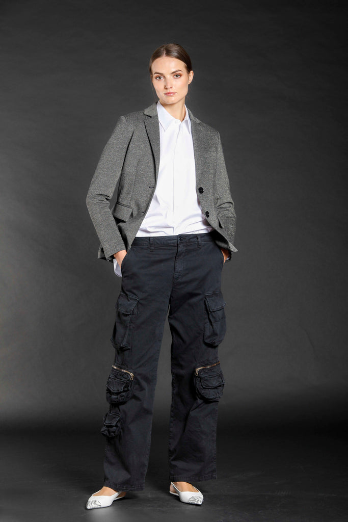 immagine 3 di pantalone cargo donna in gabardina colore nero modello New Wilbour di Mason's 