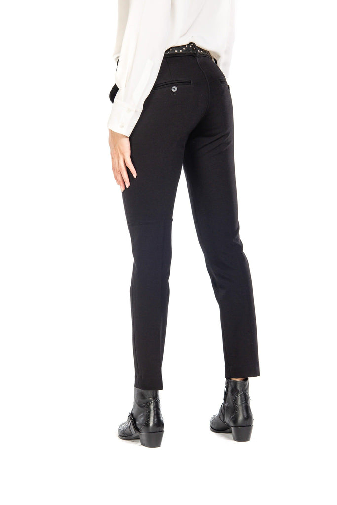 immagine 4 di pantalone chino donna in jersey nero modello New York Slim di Mason's