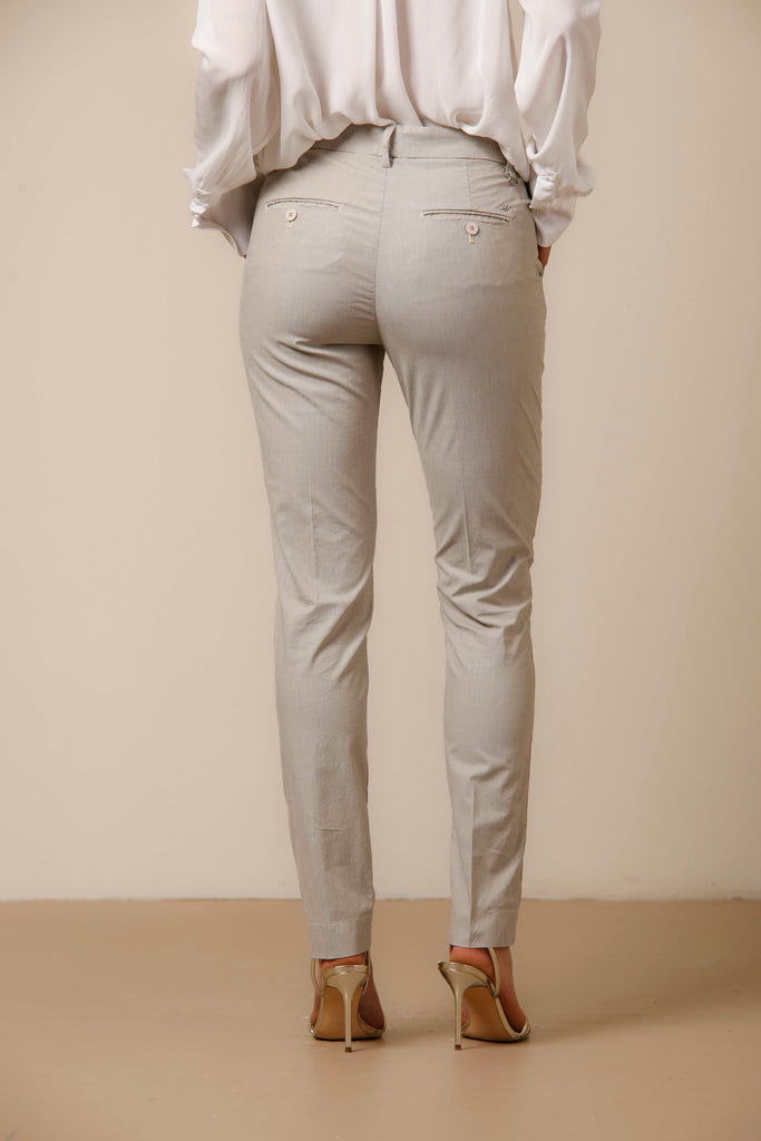 New York Slim woman chino pants in tencel and cotton with stripes pattern slim