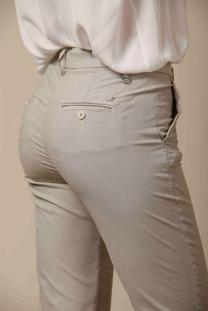 New York Slim woman chino pants in tencel and cotton with stripes pattern slim