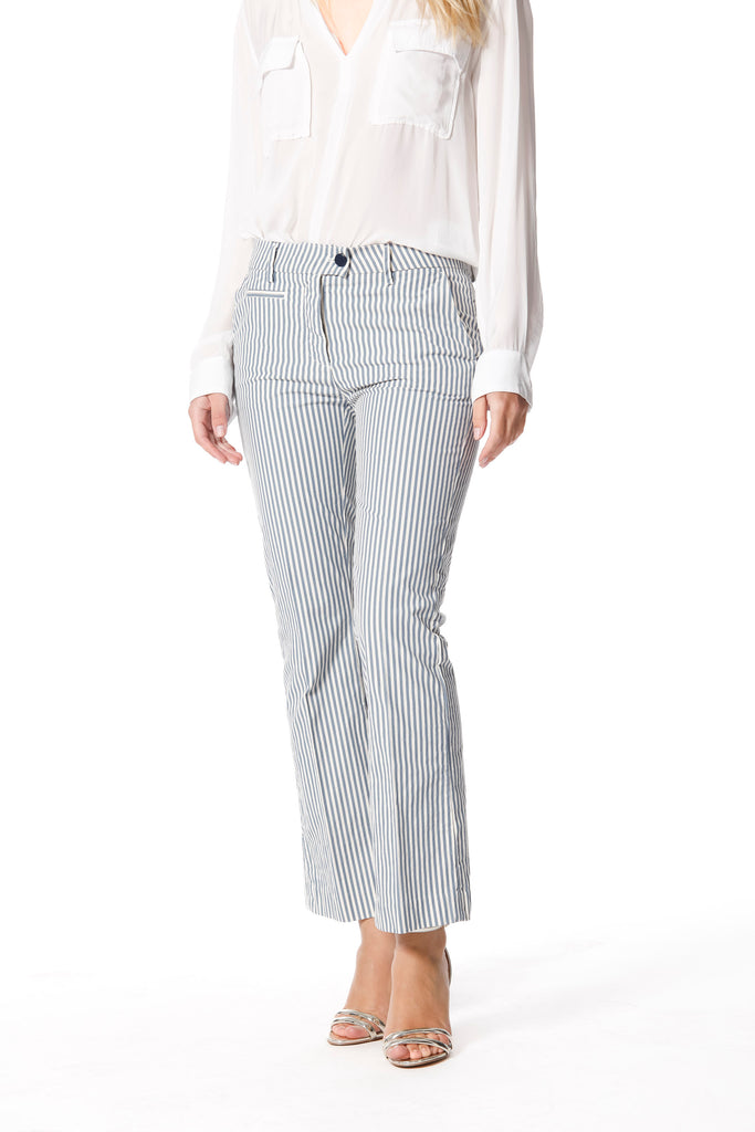 New York Trumpet woman chino pants in cotton with stripes pattern slim