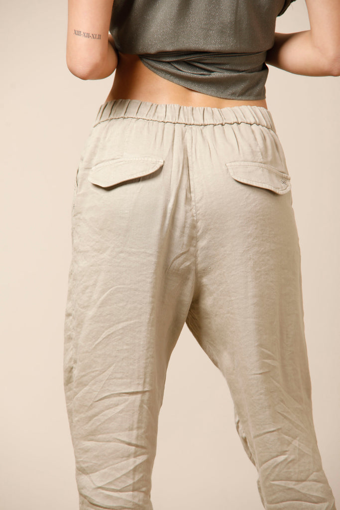 Malibu Jogger City woman chino pants in linen blend with drawstring relaxed