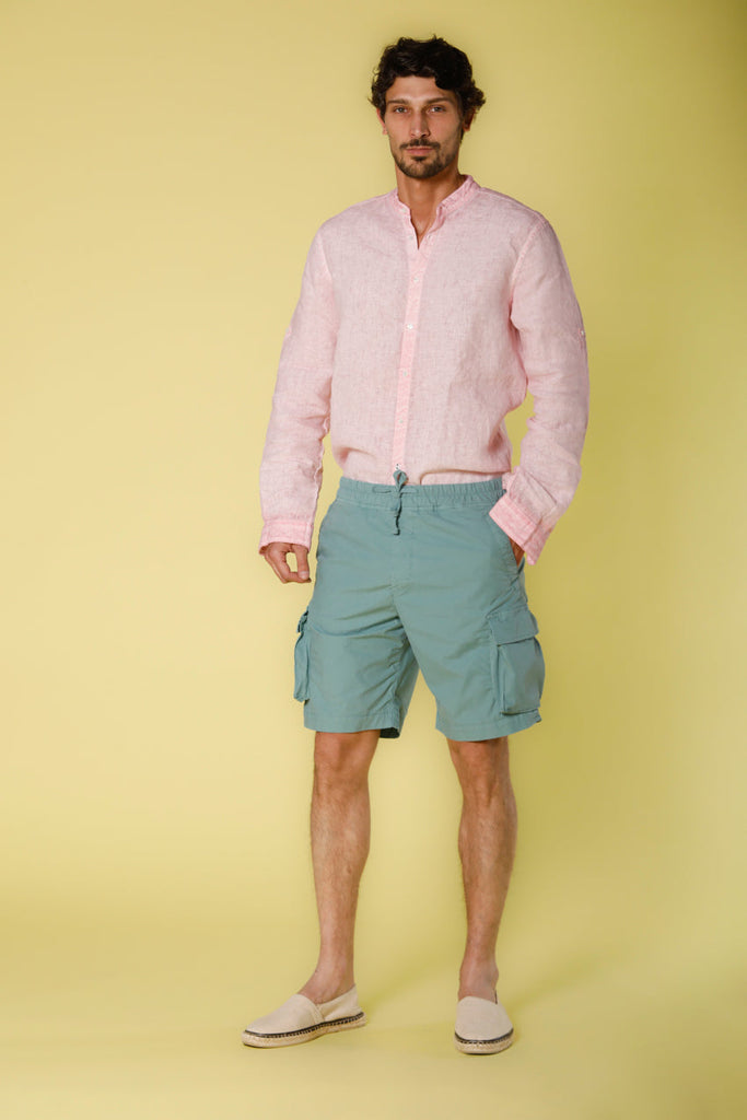 image 2 of men's long sleeve shirt in linen porto model in bali regular fit by mason's 
