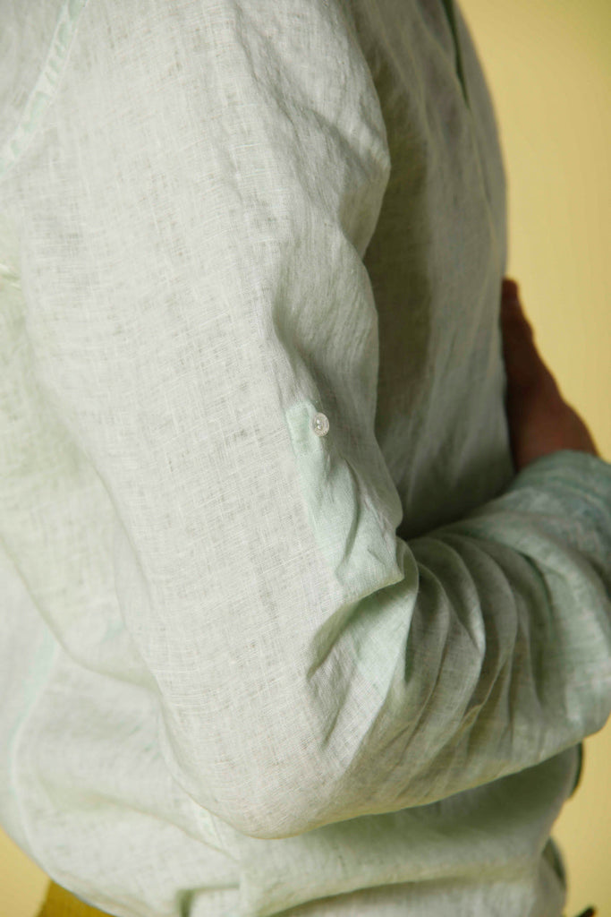 image 2 of men's long sleeve shirt in linen porto model in antiqua regular fit by mason's 