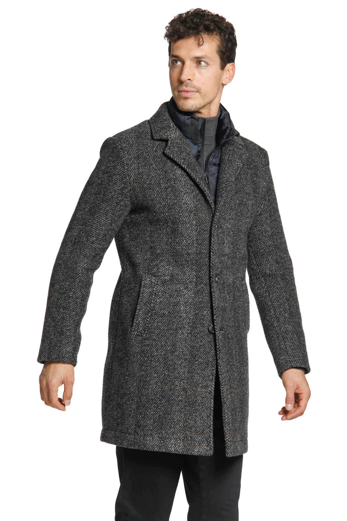 Los Angeles man wool cloth coat with resca pattern