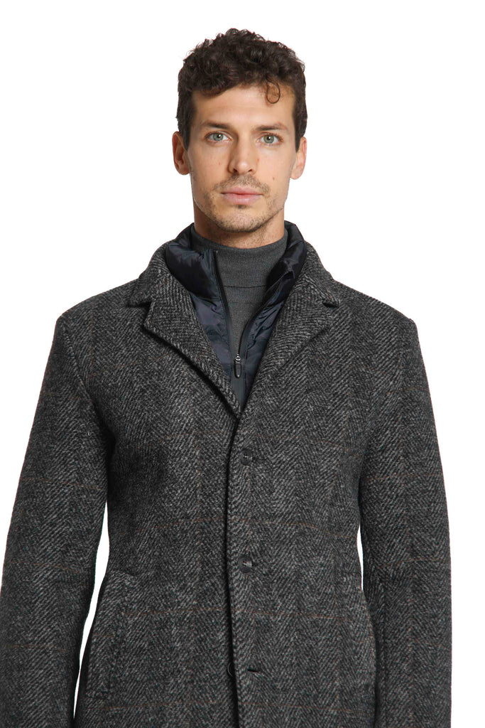 Los Angeles man wool cloth coat with resca pattern