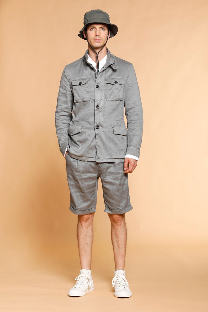 City Field man field jacket in linen and cotton