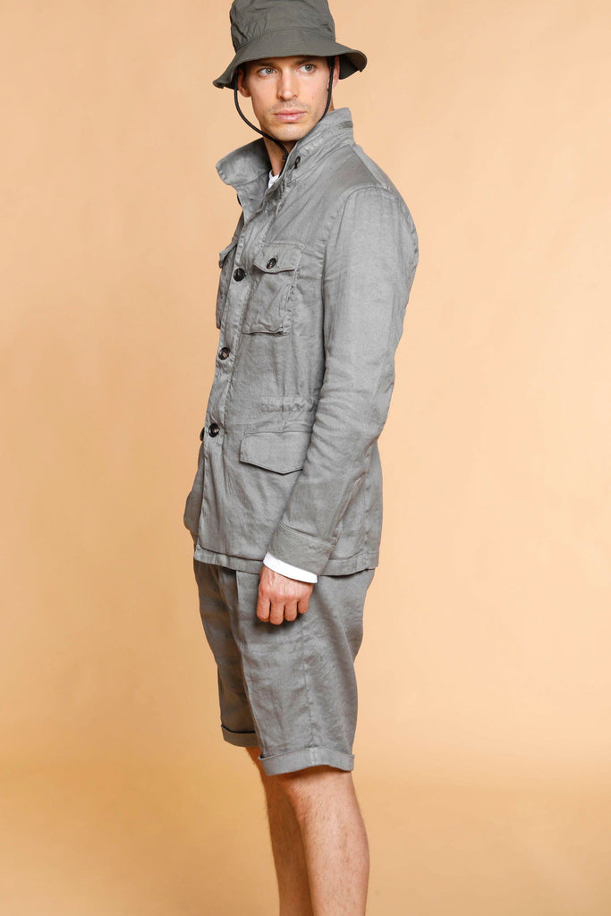 City Field man field jacket in linen and cotton