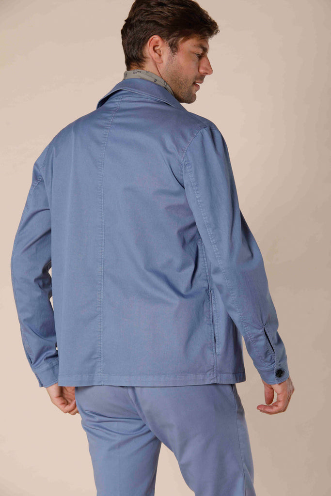 image 5 of men's overshirt in twill summer jacket model in azure regular fit by mason's 