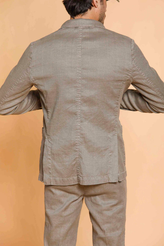 Da Vinci Safari man blazer in linen and cotton with micro pattern