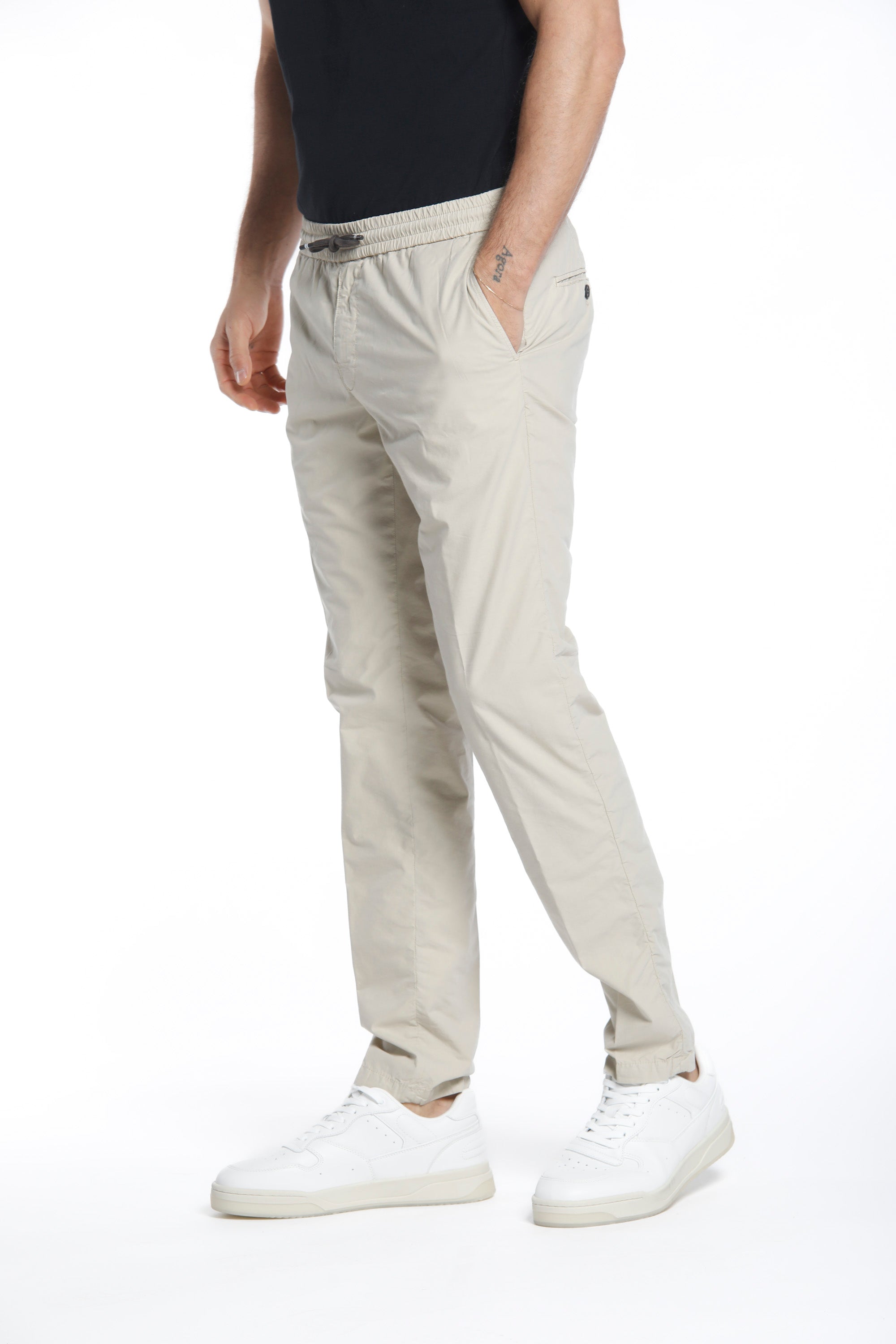 New York pantalon chino jogger en tencel et coton regular fit